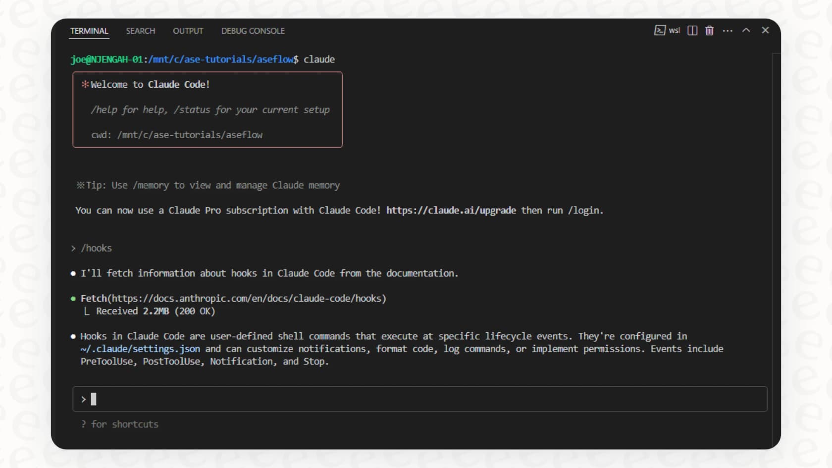 An illustration of how hooks can be used in settings.json Claude Code to extend its capabilities with custom scripts.