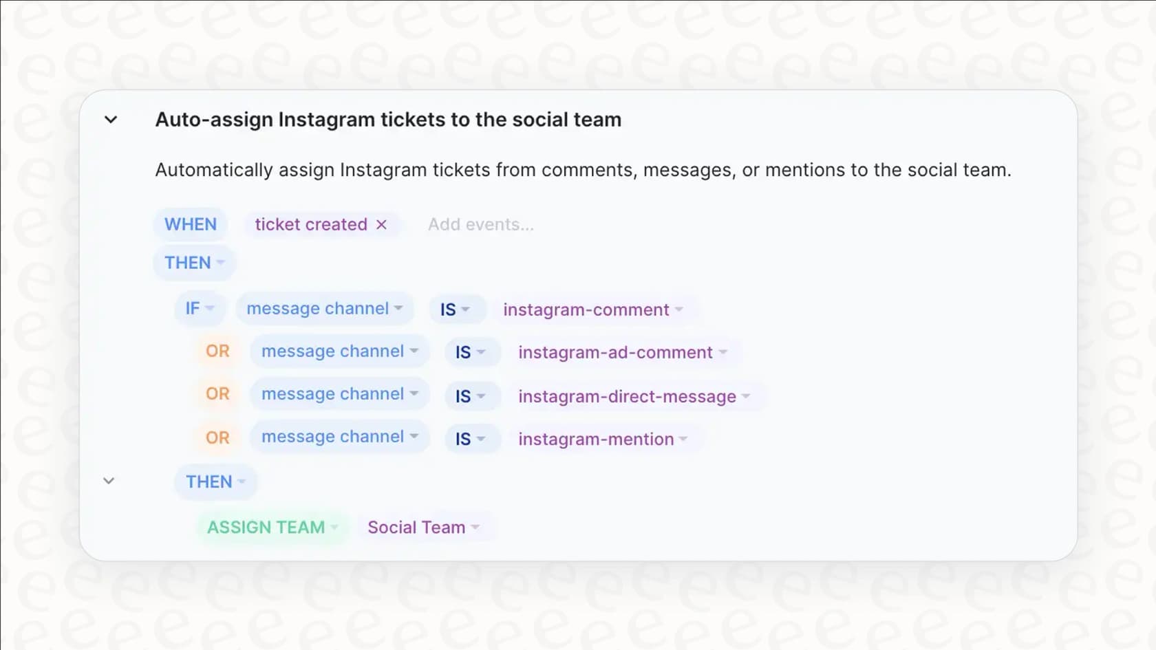 This image displays the Gorgias auto-assign tickets tool.