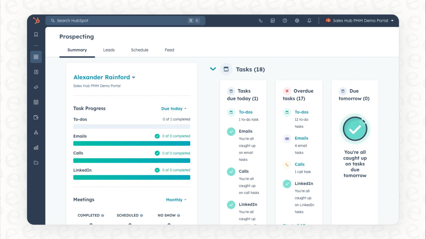 A screenshot of the HubSpot Sales Hub dashboard, which can be used to track HubSpot AI buyer intent signals.