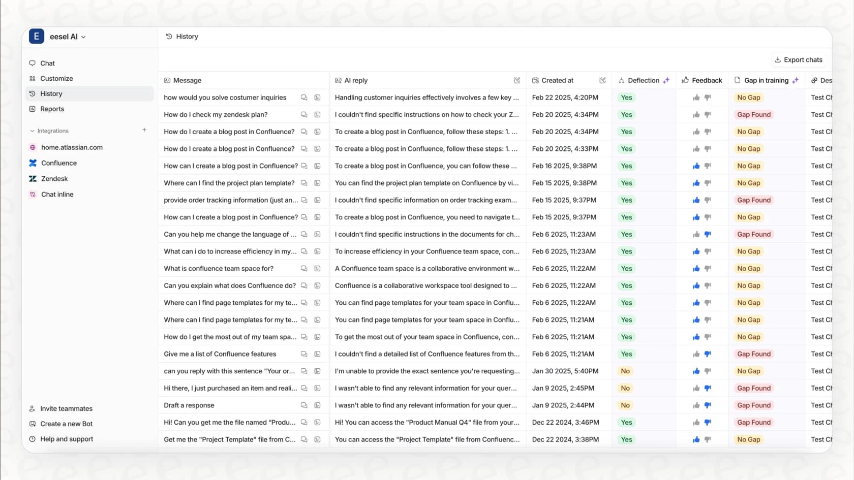 eesel AI learns from past tickets to understand brand voice, a better alternative to a Gorgias chatbot to check delivery status and delay thresholds.