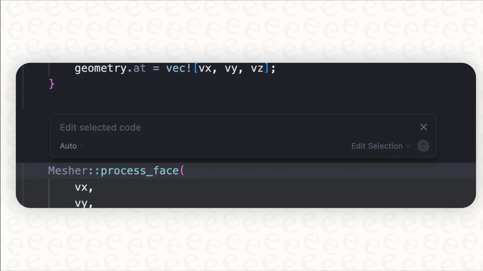 A screenshot from Cursor showing the inline editing feature, a highlight in many Cursor reviews, with a clear before-and-after diff.